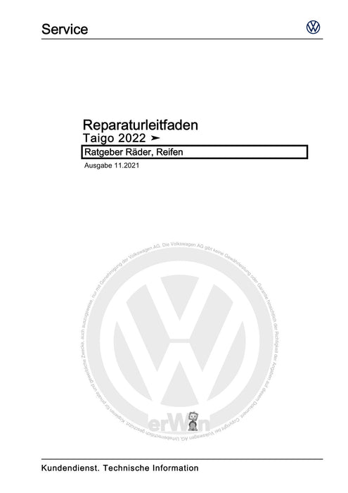 T-Cross (2019+) Reparaturanleitung Ratgeber Räder, Reifen