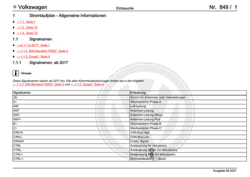 Polo 2022 Stromlaufplan --Allgemeine Informationen--