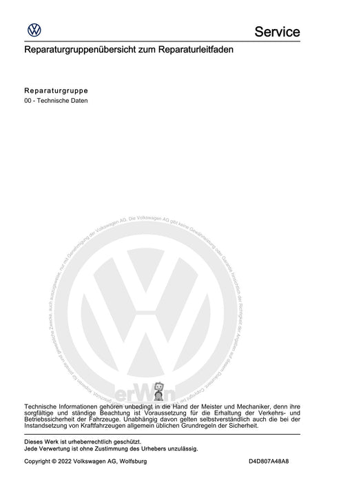 ID.3 (2020+) Reparaturanleitung Sicherheits- und Reparaturhinweise
