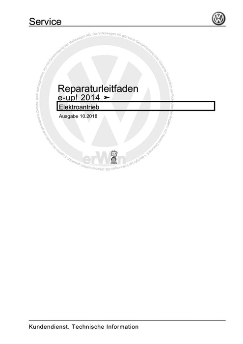 Up! (2012+) eUp! (2014+) Reparaturanleitung Elektroantrieb