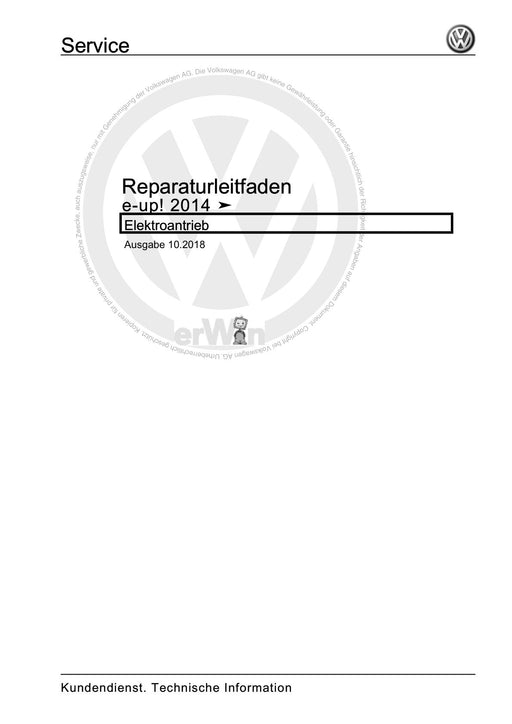 Up! (2012+) eUp! (2014+) Reparaturanleitung Elektroantrieb