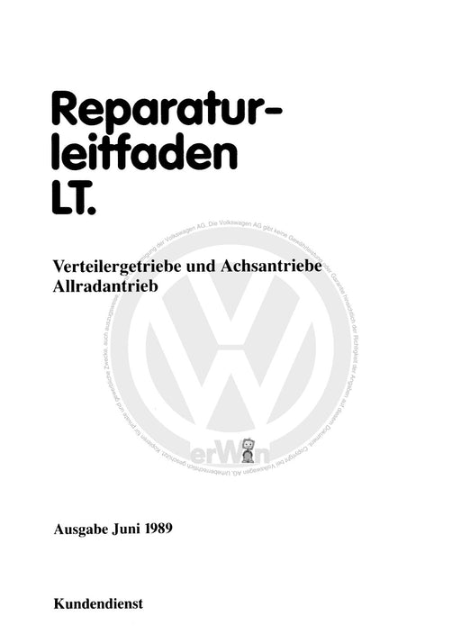 Typ 2 (1968 - 1979) Reparaturanleitung Verteilergetriebe und Achsantrieb-Allradantrieb