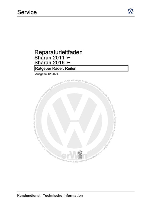 Sharan (2011+) Reparaturanleitung Ratgeber Räder, Reifen