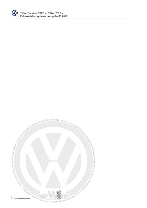 T-Roc (2018 - 2022) Reparaturanleitung Fahr-Assistenzsysteme