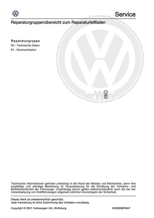 Polo 2022 Reparaturanleitung Kommunikation