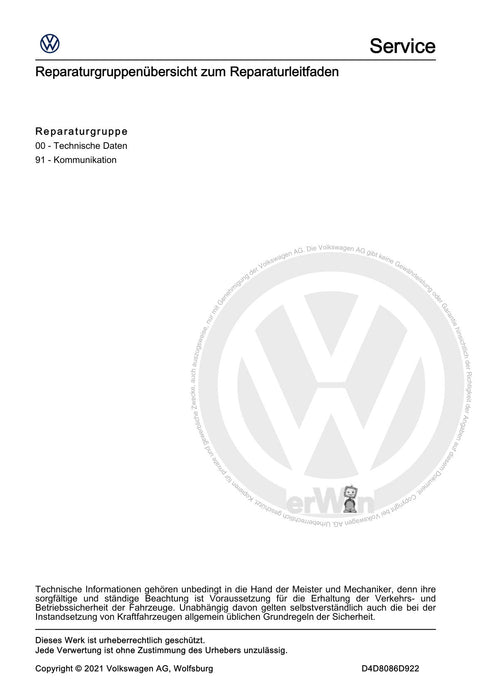 Tiguan (2008+) Reparaturanleitung Kommunikation