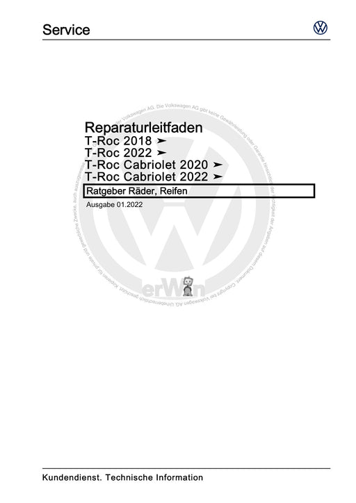 T-Roc (2018 - 2022) Reparaturanleitung Ratgeber Räder, Reifen