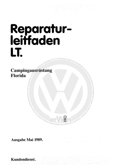 Typ 2 (1968 - 1979) Reparaturanleitung Campingausrüstung (Florida)