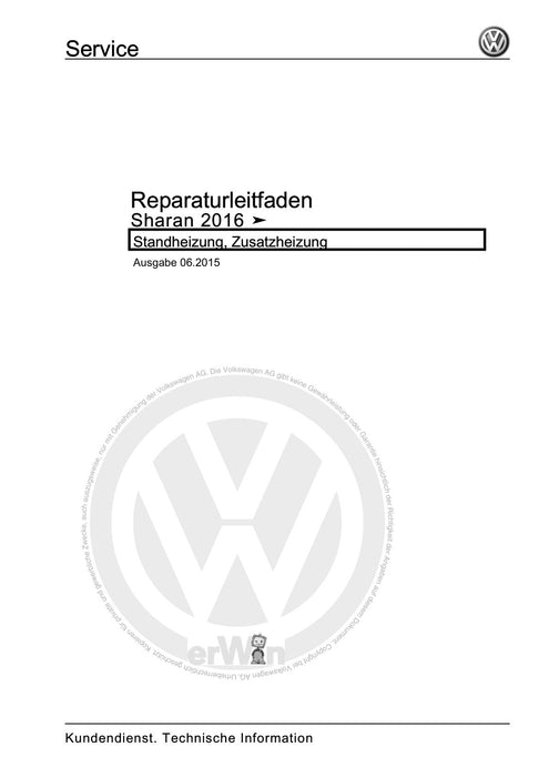 Sharan (2011+) Reparaturanleitung Standheizung, Zusatzheizung