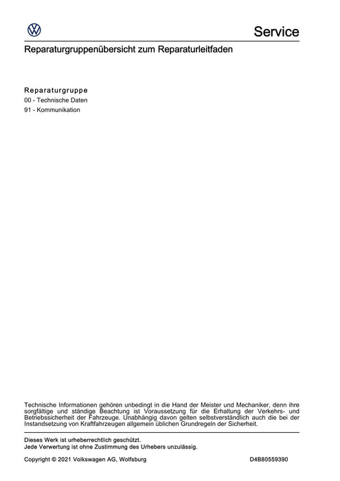 Touran (2016+) Reparaturanleitung Kommunikation