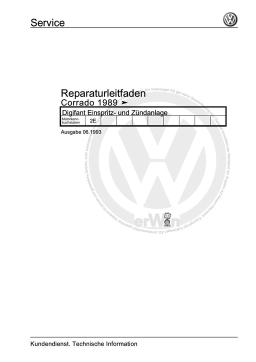 Corrado (1988 - 1995) Reparaturanleitung Digifant Einspritz- und Zündanlage