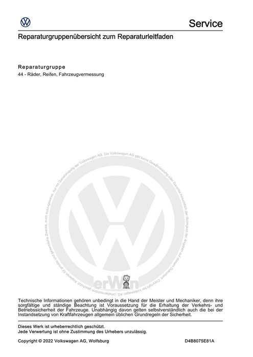 Polo 2022 Reparaturanleitung Ratgeber Räder, Reifen
