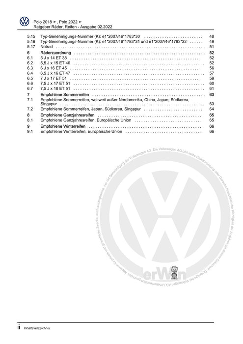 Polo 2022 Reparaturanleitung Ratgeber Räder, Reifen