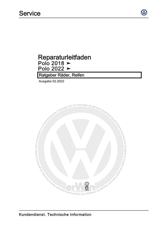 Polo 2022 Reparaturanleitung Ratgeber Räder, Reifen