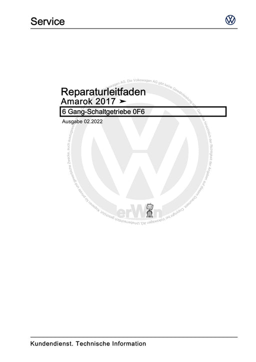 Amarok (2011+) Reparaturanleitung 6 Gang-Schaltgetriebe 0F6
