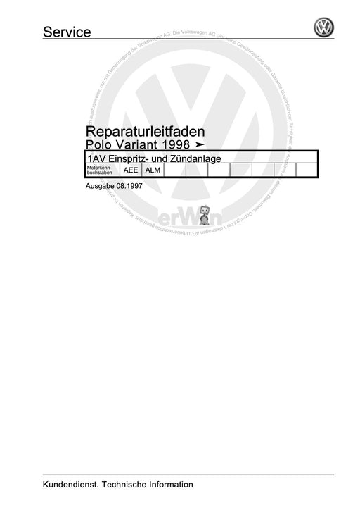 Polo (1995 - 2002) Polo Reparaturanleitung 1AV Einspritz- und Zündanlage