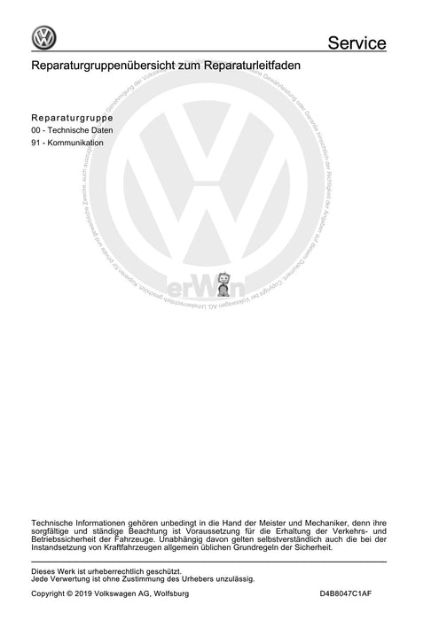 Passat (2011+) Passat-Passat Variant Reparaturanleitung Kommunikation