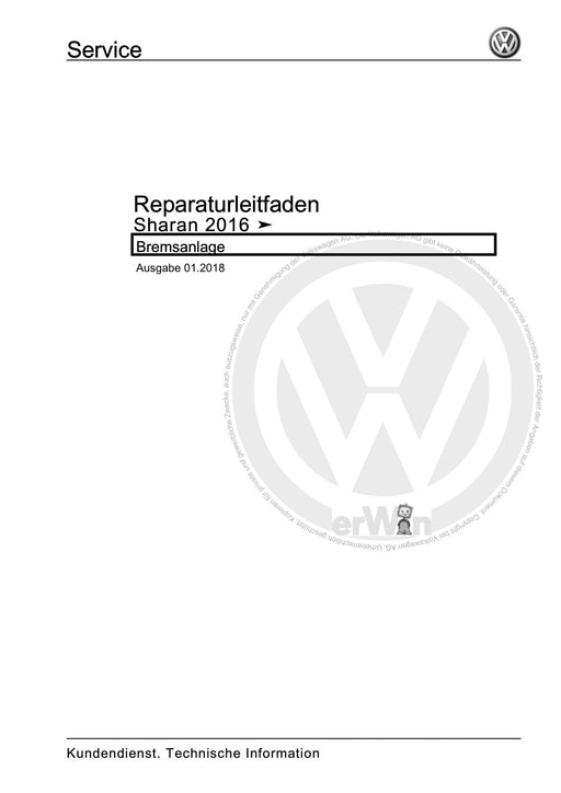 Sharan (2011+) Reparaturanleitung Bremsanlage