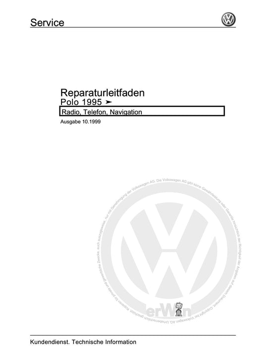 Polo (1995 - 2002) Polo Reparaturanleitung Radio, Telefon, Navigation