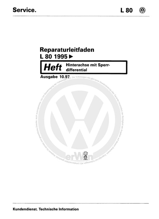 L 80 (1995 - 2001) Reparaturanleitung Hinterachse mit Sperrdifferenzial