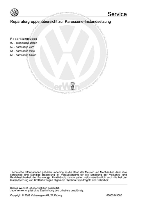 LT (1996 - 2006) Reparaturanleitung Karosserie-Instandsetzung
