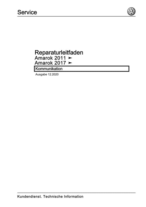Amarok (2011+) Reparaturanleitung Kommunikation