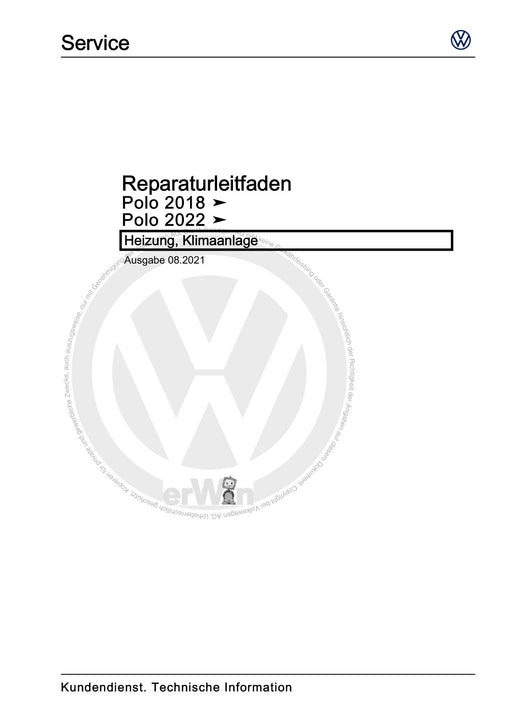 Polo 2018 - 2021 Reparaturanleitung Heizung, Klimaanlage