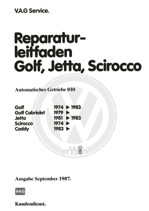 Golf I (1974 - 1984) Reparaturanleitung Automatisches Getriebe 010