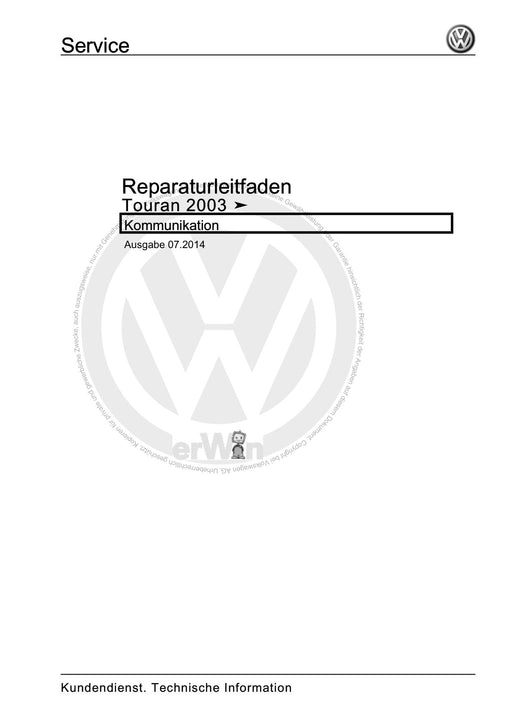 Touran (2003 - 2015) Reparaturanleitung Kommunikation