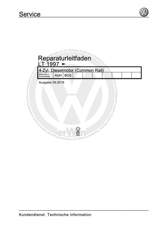 LT (1996 - 2006) Reparaturanleitung 4-Zyl. Dieselmotor (Common Rail)