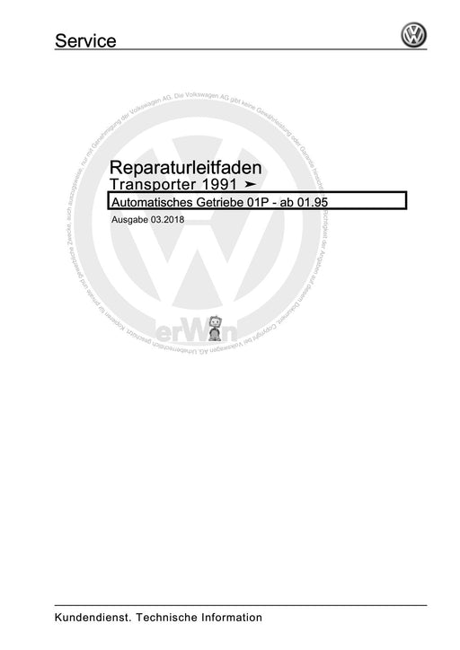 Transporter (1996 - 2003) Reparaturanleitung Automatisches Getriebe 01P - ab 01.95