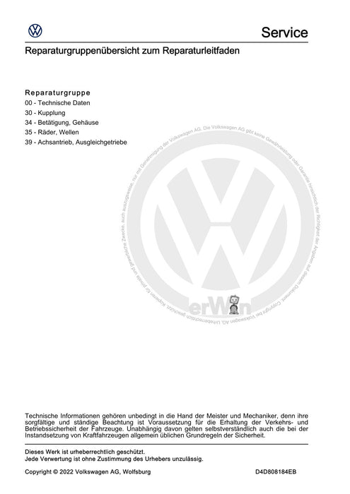 Caddy (2021+) Reparaturanleitung 6 Gang-Schaltgetriebe 02QA
