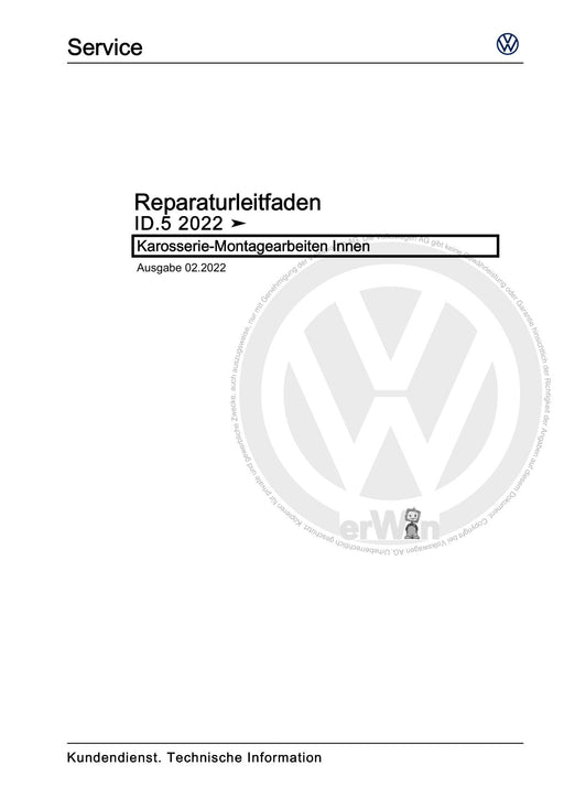 ID.5 (2021+) Reparaturanleitung Karosserie-Montagearbeiten Innen