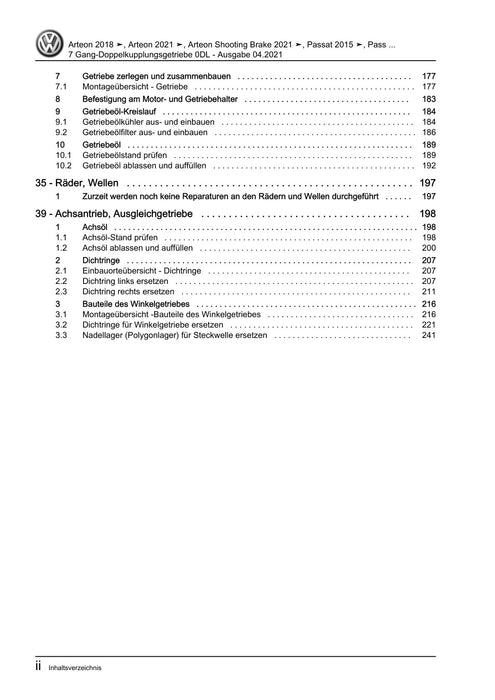 Passat (2019+) Reparaturanleitung 7 Gang-Doppelkupplungsgetriebe 0DL