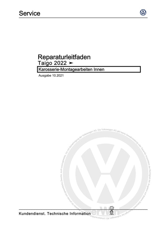 T-Cross (2019+) Reparaturanleitung Karosserie-Montagearbeiten Innen