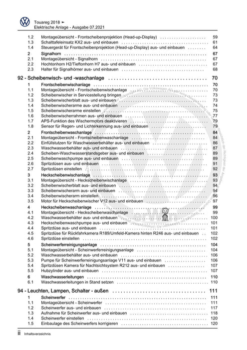 Touareg (2018+) Reparaturanleitung Elektrische Anlage