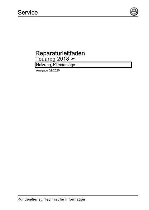 Touareg (2018+) Reparaturanleitung Heizung, Klimaanlage