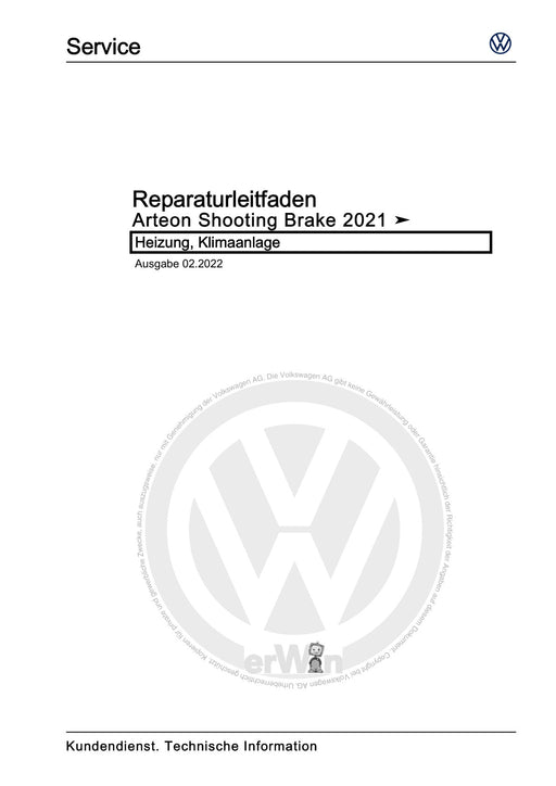 Arteon (2021+) Reparaturanleitung Heizung, Klimaanlage