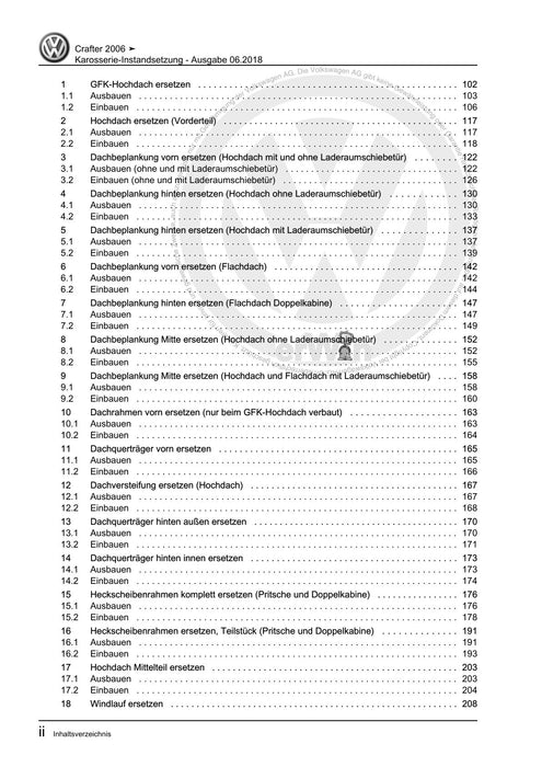 Crafter (2006 - 2016) Reparaturanleitung Karosserie-Instandsetzung