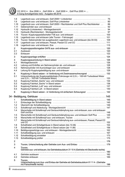 EOS (2006+) Reparaturanleitung 6 Gang-Schaltgetriebe 02Q