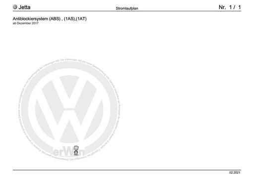 Jetta (2014+) Stromlaufplan Antiblockiersystem (ABS), (1AS),(1AT), ab Dezember 2017