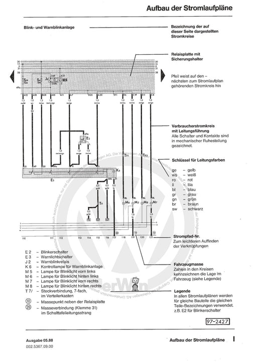 Typ 2 (1980 - 1992) Stromlaufplan Stromlaufpläne, Fehlersuche Elektrik, Einbauorte ab 1986